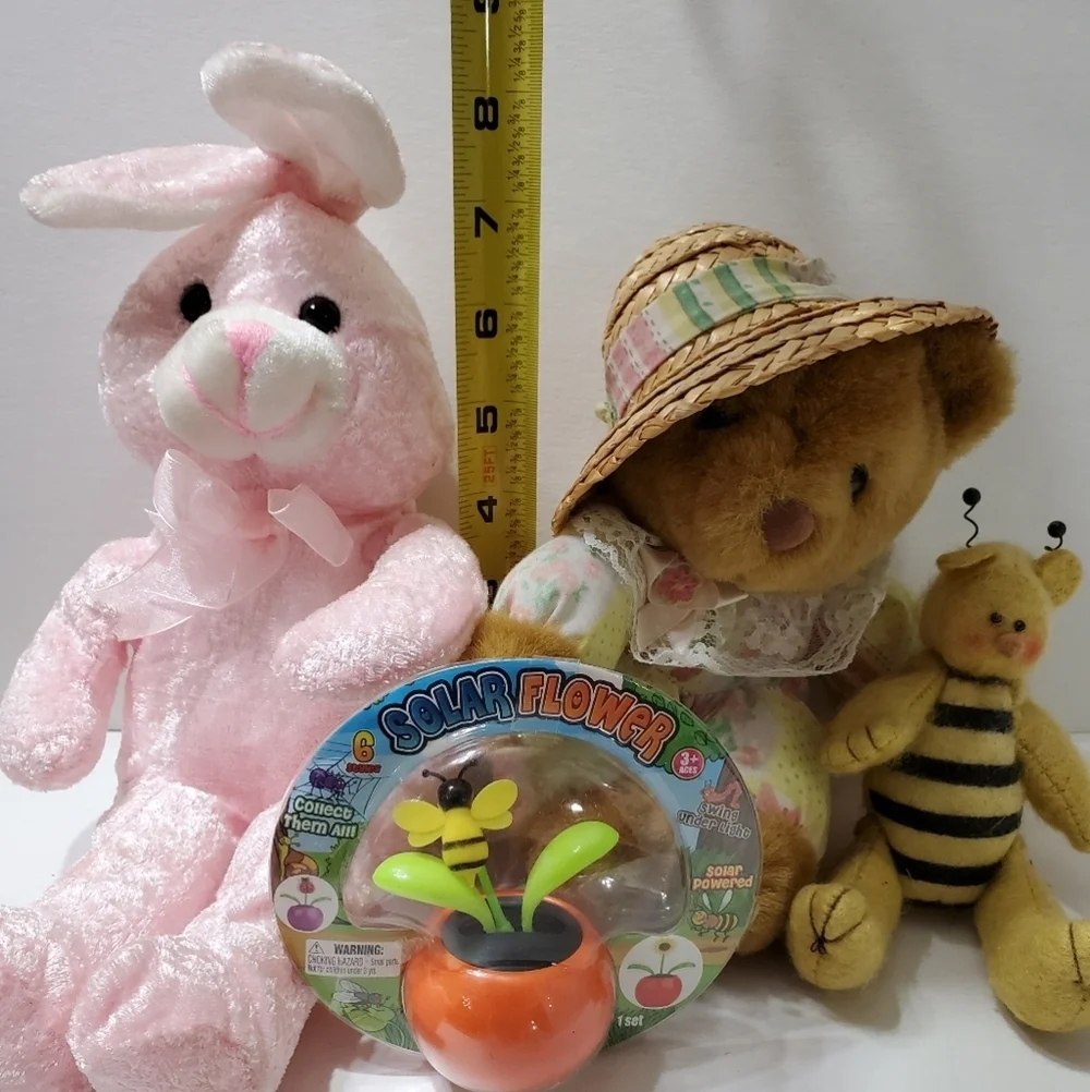 🐇🐝🌼🧸 Bunny, bear, bee, and solar flower set